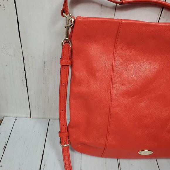 Coach Isabelle Pebbled Leather Hobo CrossBody Tote Purse Scout Burnt Orange READ - Picture 4 of 16